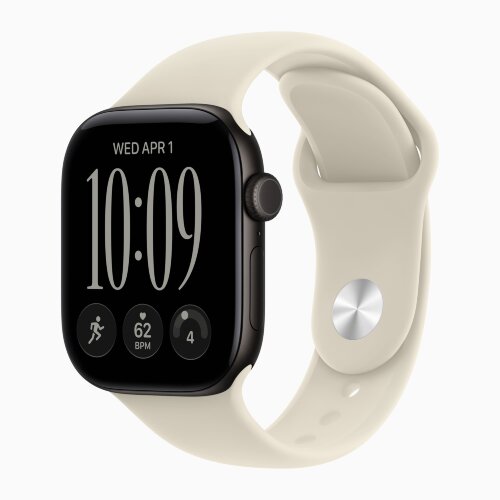 Apple Watch Series 12 42mm, Black Aluminum Case with Sport Band - Sand