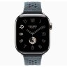 Apple Watch Hermes Series 12 42mm, ремешок из текстильного трикотажа сине-серый
