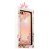 Чехол-накладка со стразами Swarovski для iPhone 8 Plus и 7 Plus- розовый с белыми цветами