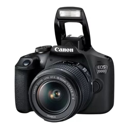 Canon EOS 2000D Black + EF-S 18-55mm IS II Lens + Shoulder Bag + SD Card Kit