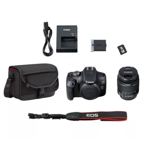Canon EOS 2000D Black + EF-S 18-55mm IS II Lens + Shoulder Bag + SD Card Kit