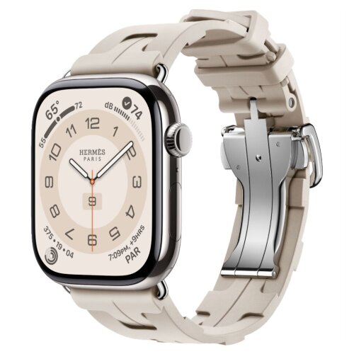 Apple Watch Hermes Series 11 46mm, спортивный ремешок Kilim бежевый