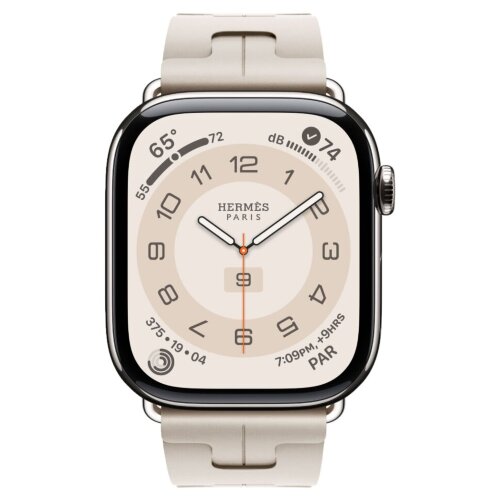 Apple Watch Hermes Series 11 46mm, спортивный ремешок Kilim бежевый