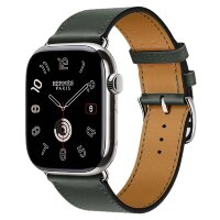 Apple Watch Hermes Series 11 46mm, классический темно-зеленый ремешок