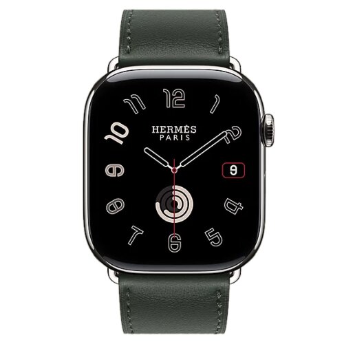 Apple Watch Hermes Series 11 46mm, классический темно-зеленый ремешок