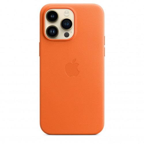 Кожаный чехол для iPhone 14 Pro Max с MagSafe - Оранжевый