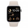Apple Watch SE (2022) 44mm, Silver Aluminum Case with Sport Band - Starlight
