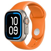 Apple Watch Ultra 3 Hermes 49mm, оранжевый силиконовый спортивный ремешок