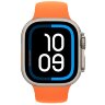 Apple Watch Ultra 3 Hermes 49mm, оранжевый силиконовый спортивный ремешок