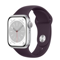 Apple Watch Series 8 41mm, Silver Aluminum Case with Sport Band - Elderberry