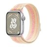 Apple Watch Series 9 45mm, Silver Aluminum Case with Nike Sport Loop - Starlight/Pink