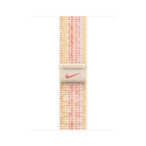 Apple Watch Series 9 45mm, Silver Aluminum Case with Nike Sport Loop - Starlight/Pink