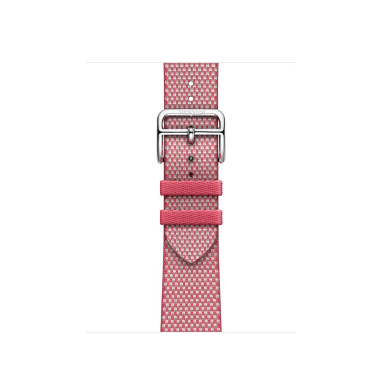 Ремешок Hermes для Apple Watch 42mm Toile H Single Tour - Розовый (Framboise/Écru)
