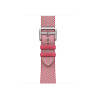 Ремешок Hermes для Apple Watch 42mm Toile H Single Tour - Розовый (Framboise/Écru)
