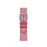 Ремешок Hermes для Apple Watch 41mm Toile H Single Tour - Розовый (Framboise/Écru)