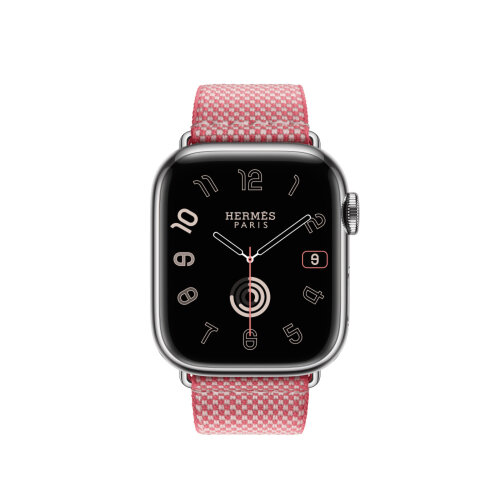 Ремешок Hermes для Apple Watch 42mm Toile H Single Tour - Розовый (Framboise/Écru)