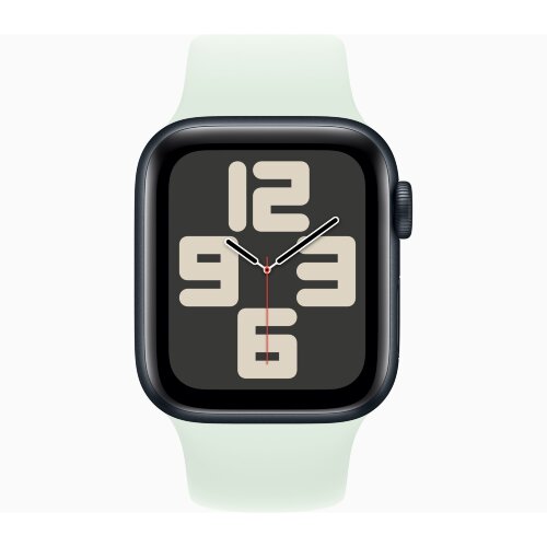 Apple Watch SE (2023) 40mm, Midnight Aluminum Case with Sport Band - Soft Mint (Мятный)