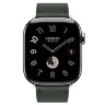 Apple Watch Hermes Series 12 42mm, классический кожаный темно-зеленый ремешок