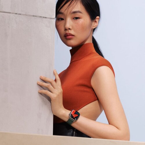 Apple Watch Hermes Series 12 42mm, классический кожаный темно-зеленый ремешок