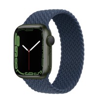 Apple Watch Series 7 41 мм, зеленый алюминий, плетеный монобраслет «Синий омут»