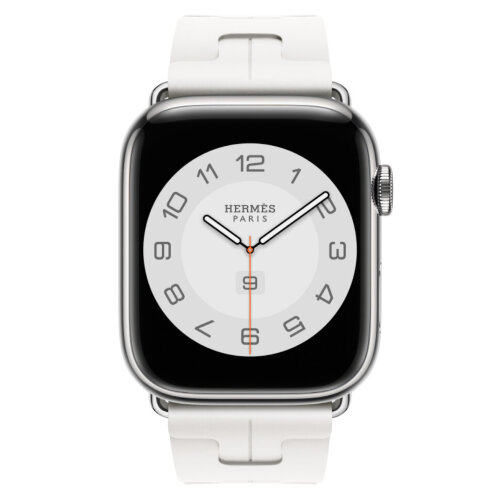 Apple Watch Hermes Series 11 46mm, спортивный ремешок Kilim белого цвета