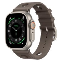 Apple Watch Ultra 3 Hermes 49mm, спортивный ремешок Scub’H Diving серого цвета