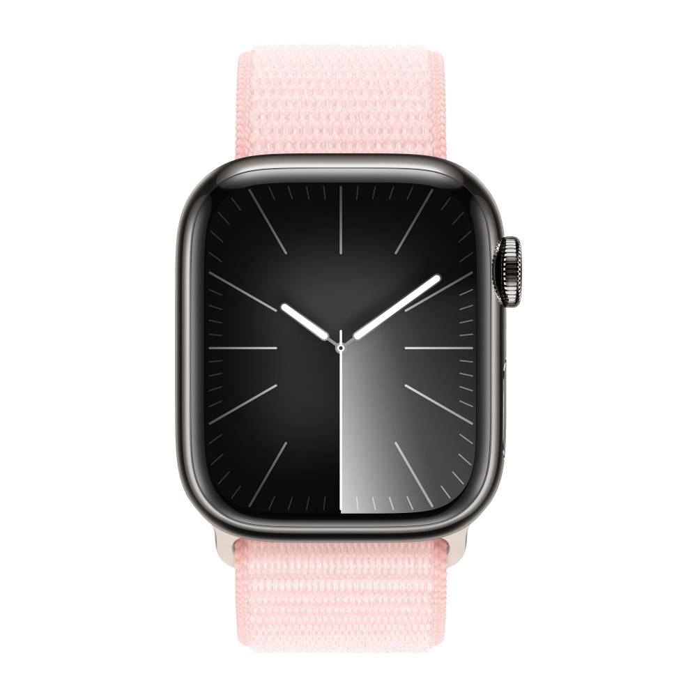 Apple Watch 9 Graphite Stainless Steel 41mm Light Pink