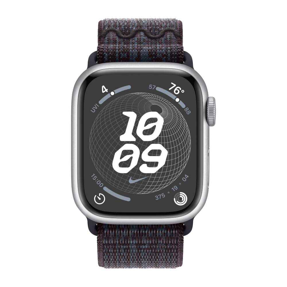 Apple Watch 9 Aluminum Silver 45mm Black Blue Nike sport loop