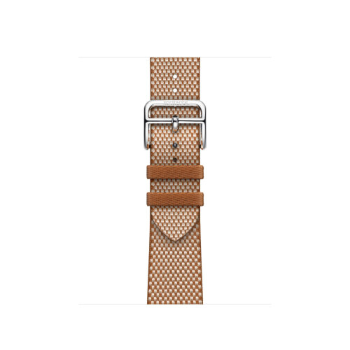 Ремешок Hermes для Apple Watch 41mm Toile H Single Tour - Золото/Слоновая кость (Gold/Ecru)