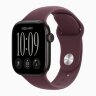 Apple Watch Series 12 46mm, Black Aluminum Case with Sport Band - Burgundy