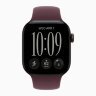 Apple Watch Series 12 46mm, Black Aluminum Case with Sport Band - Burgundy