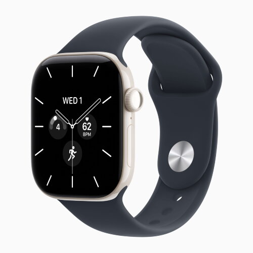 Apple Watch Series 12 42mm, Pearl White Ceramic Case with Sport Band - Navy Blue