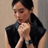 Apple Watch Hermes Series 12 42mm, классический кожаный светло-голубой ремешок