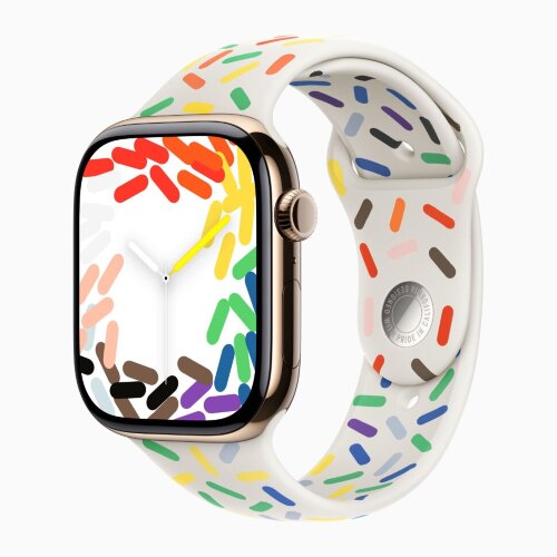 Apple Watch Series 10 46mm, Gold Titanium Case with Sport Band - Pride Edition