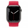 Apple Watch Series 7 45 мм, Graphite Stainless Steel, плетеный монобраслет Красный