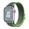 Apple Watch Series 9 45mm, Silver Aluminum Case with Nike Sport Loop - Bright Green/Blue