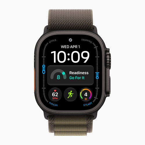 Apple Watch Ultra 4 49mm Black Titanium Case with Dark Olive Alpine Loop (L)