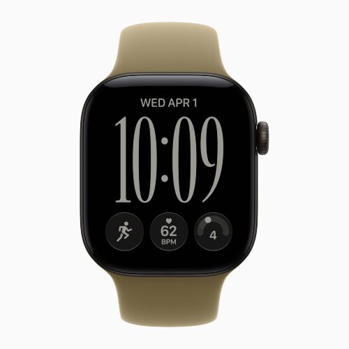 Apple Watch Series 12 46mm, Black Aluminum Case with Sport Band - Olive