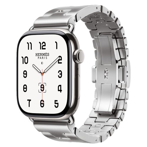 Apple Watch Hermes Series 10 46mm, блочный стальной браслет (L)
