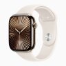 Apple Watch Series 10 46mm, Gold Titanium Case with Sport Band - Starlight