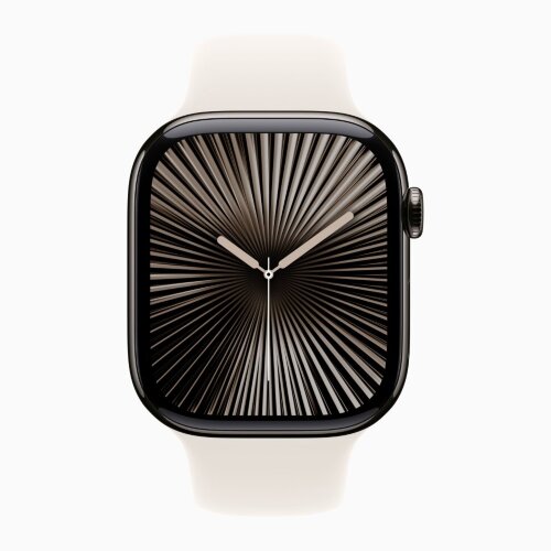 Apple Watch Series 10 46mm, Gold Titanium Case with Sport Band - Starlight