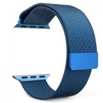 Ремешок из нержавеющей стали для Apple Watch 38мм Миланская петля (Синий)