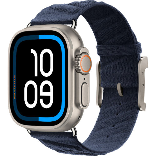 Apple Watch Ultra 3 Hermes 49mm, ремешок En Mer синего цвета