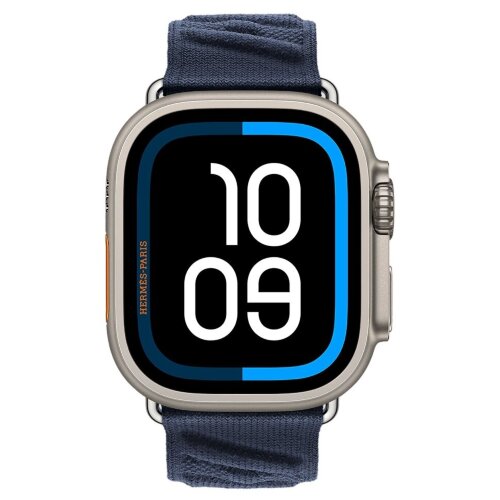 Apple Watch Ultra 3 Hermes 49mm, ремешок En Mer синего цвета