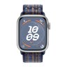 Apple Watch Series 9 45mm, Silver Aluminum Case with Nike Sport Loop - Game Royal/Orange