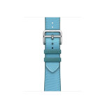 Ремешок Hermes для Apple Watch 42mm Twill Jump Single Tour - Голубой (Bleu Céleste/Bleu Jean)
