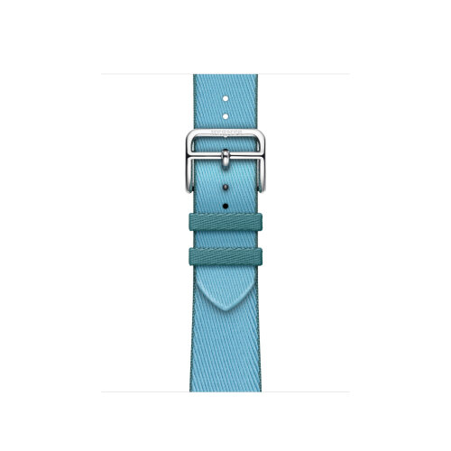 Ремешок Hermes для Apple Watch 42mm Twill Jump Single Tour - Голубой (Bleu Céleste/Bleu Jean)