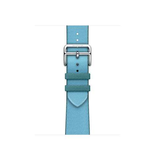 Ремешок Hermes для Apple Watch 41mm Twill Jump Single Tour - Голубой (Bleu Céleste/Bleu Jean)