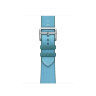 Ремешок Hermes для Apple Watch 42mm Twill Jump Single Tour - Голубой (Bleu Céleste/Bleu Jean)