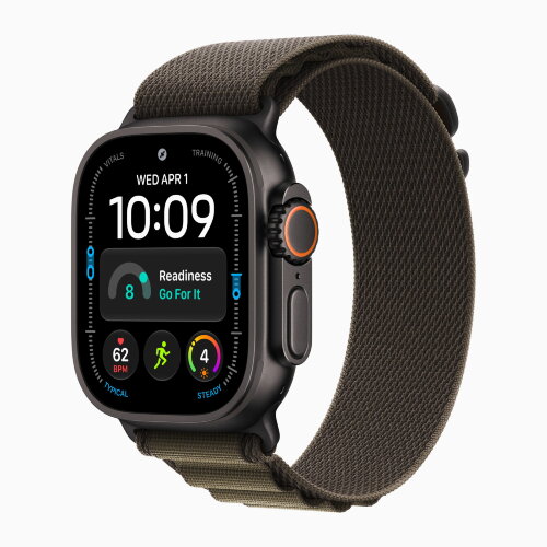 Apple Watch Ultra 4 49mm Black Titanium Case with Dark Olive Alpine Loop (M)